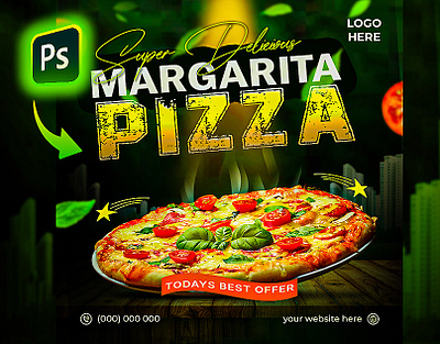 Free food manipulation social media post template ads advertising banner fast food food food menu free freebie graphic design instagram post marketing menu mockup photomanipulation pizza promotional snack social media design social media post template