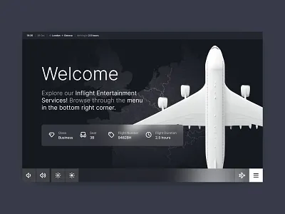 In-Flight Entertainment Platform airplane design flight ife inflight interface layout minimal screen ui ux web