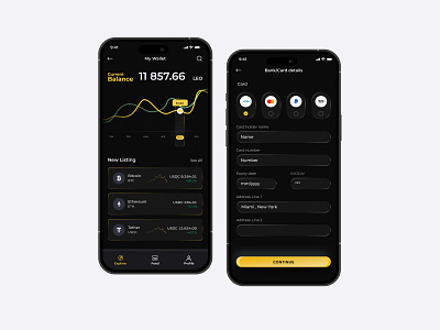 Crypto Wallet App Ui app app design clean concept dark mode dashboard fintech mobile mobile app mobile wallet mobile wallet app mordern popular ui uiux user interface ux