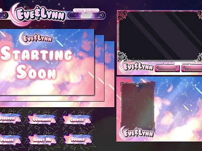 Graphic assets made for Evelynn, A twitch Streamer. animation branding graphic design motion graphics