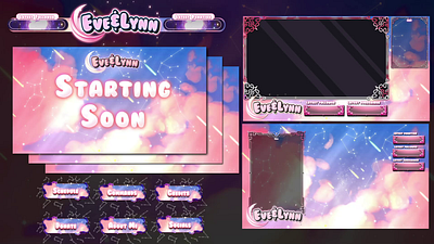 Graphic assets made for Evelynn, A twitch Streamer. animation branding graphic design motion graphics