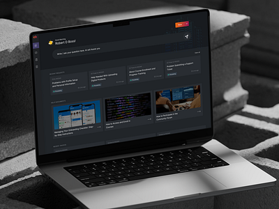 Support Dashboard | Internal Support | Tickets Invoice and Help ai assiatnt ai support clean dark dark mode dashboard dashboard ui documents free template heap dashboard help help center help document helpdesk invoice minimal support support dashboard uiux web app