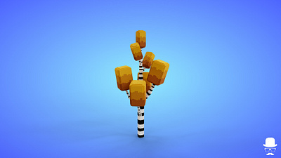 Voxel Tree 7.2 Model - 3D Lowpoly Game Asset 3d 3d model autumn fantasy game asset lowpoly magicavoxel voxedit voxel art yellow