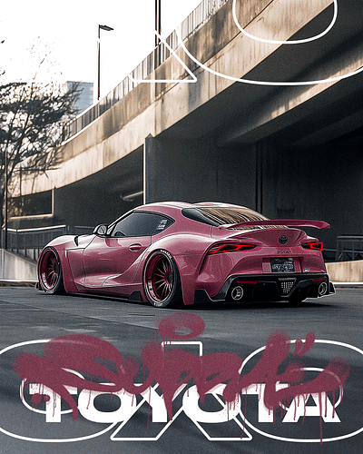 Car poster album art car cover art design graphic design supra toyota