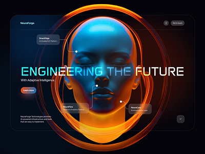 AI Technology - Web Design Concept 3d ai ai company artificial intelligence branding design dribbble dribbble best shot future graphic design landing page product technology ui web webdesign website website design