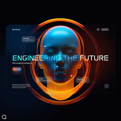 AI Technology - Web Design Concept 3d ai ai company artificial intelligence branding design dribbble dribbble best shot future graphic design landing page product technology ui web webdesign website website design