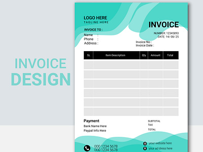 Invoice Design 3d advertising animation brand design brand identity branding business card flyer graphic design invoice design latterhead logo marketing motion graphics social media post template