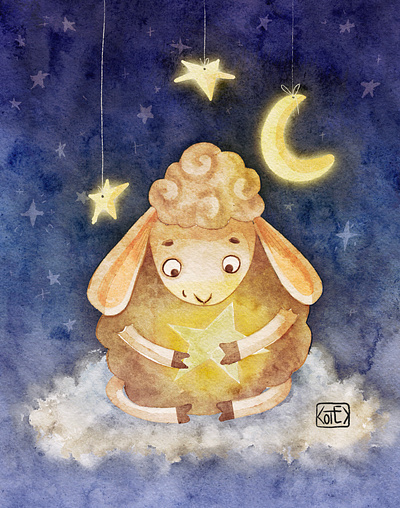 The Little Star Shepherd character character design childrens book illustration kidlit kidlitart picture book watercolor whimsical