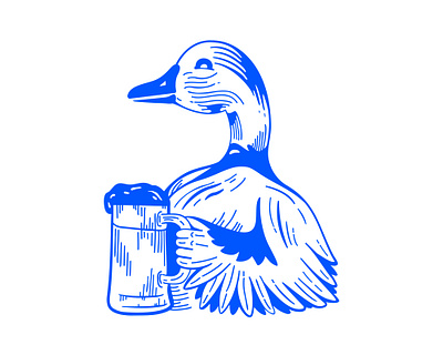 Blue Wing Duck Brewery Logo Icon animal beer bier bird branding brewery brewing design drink duck duck logo icon illustration logo mark mug symbol vector wing