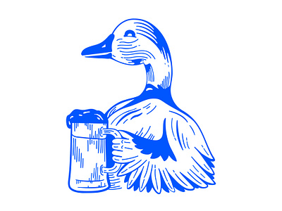 Blue Wing Duck Brewery Logo Icon animal beer bier bird branding brewery brewing design drink duck duck logo icon illustration logo mark mug symbol vector wing