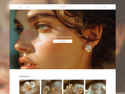 Figma Design of e-Commerce Website Jewelry Earrings brand branding design e commerce earrings ecommerce homepage jewelry logo marketing minimalistic sell store trend ui ux web design webdesign website webstore