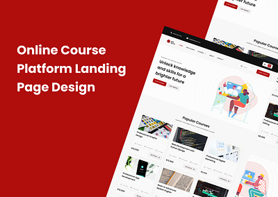 Online Course Platform Landing page Design landing page ui ui design uidesign uiux