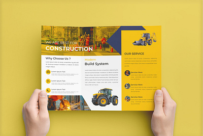 CONSTRUCTION TRI FOLD DESIGN TEMPLATE branding brochure brochure design brochure tamplate brochure template business corporate design graphic design logo tri fold design