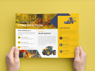 CONSTRUCTION TRI FOLD DESIGN TEMPLATE branding brochure brochure design brochure tamplate brochure template business corporate design graphic design logo tri fold design