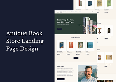 Antique Book Store landing Page Design antique antique book store book store landing page ui ui design uidesign uiux