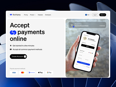 Fintech website hero section redesign fintech payments transfers