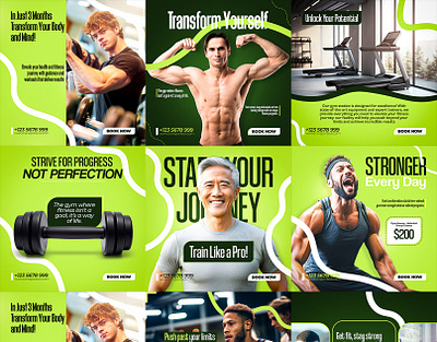 Modern Design Social Media Design For GYM! 3d animation branding fitness graphic design graphic design logo motion graphics ui