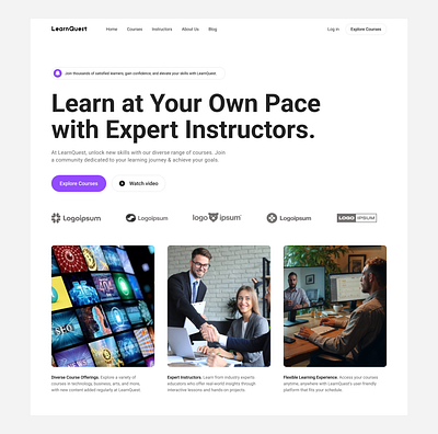 LearnQuest design figma landing page ui design uiux user experience user interface