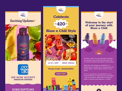 Blaze n Chill CBD Ecommerce Klaviyo Email Design cbd cbd design creative agency design design agency design inspiration digital design dribbble shots ecommerce email email design figma figma design graphic graphic design klaviyo klaviyo design klaviyo email design newsletter newsletter design