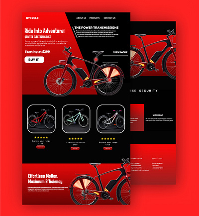 Bicycle landing page UI design bicycle figma figma designs ui design ui designer ui ux userinterface web developer website website designer