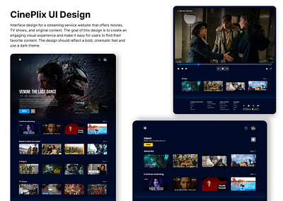 CinePlix UI Design design figma films movie ui uiux web design web ui website