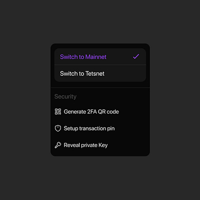 Wallet Extension Setting Modal modal setting uidesign uxdesign wallet