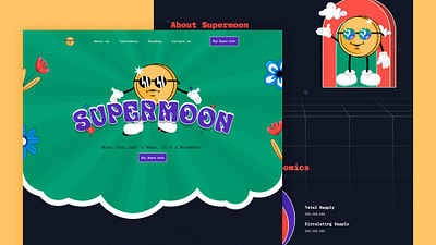 Super moon meme coin graphic design ui