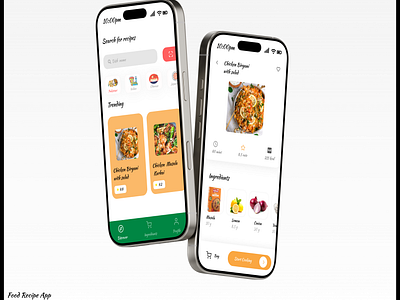 Food Recipe App app chef design figma fppd recipes uiux