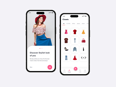 Dress Me Virtual Closet Mobile App app design clean concept design dipak deb nath dipakuiux fashion app mobile app design ui ux virtual wardrobe webdesign website