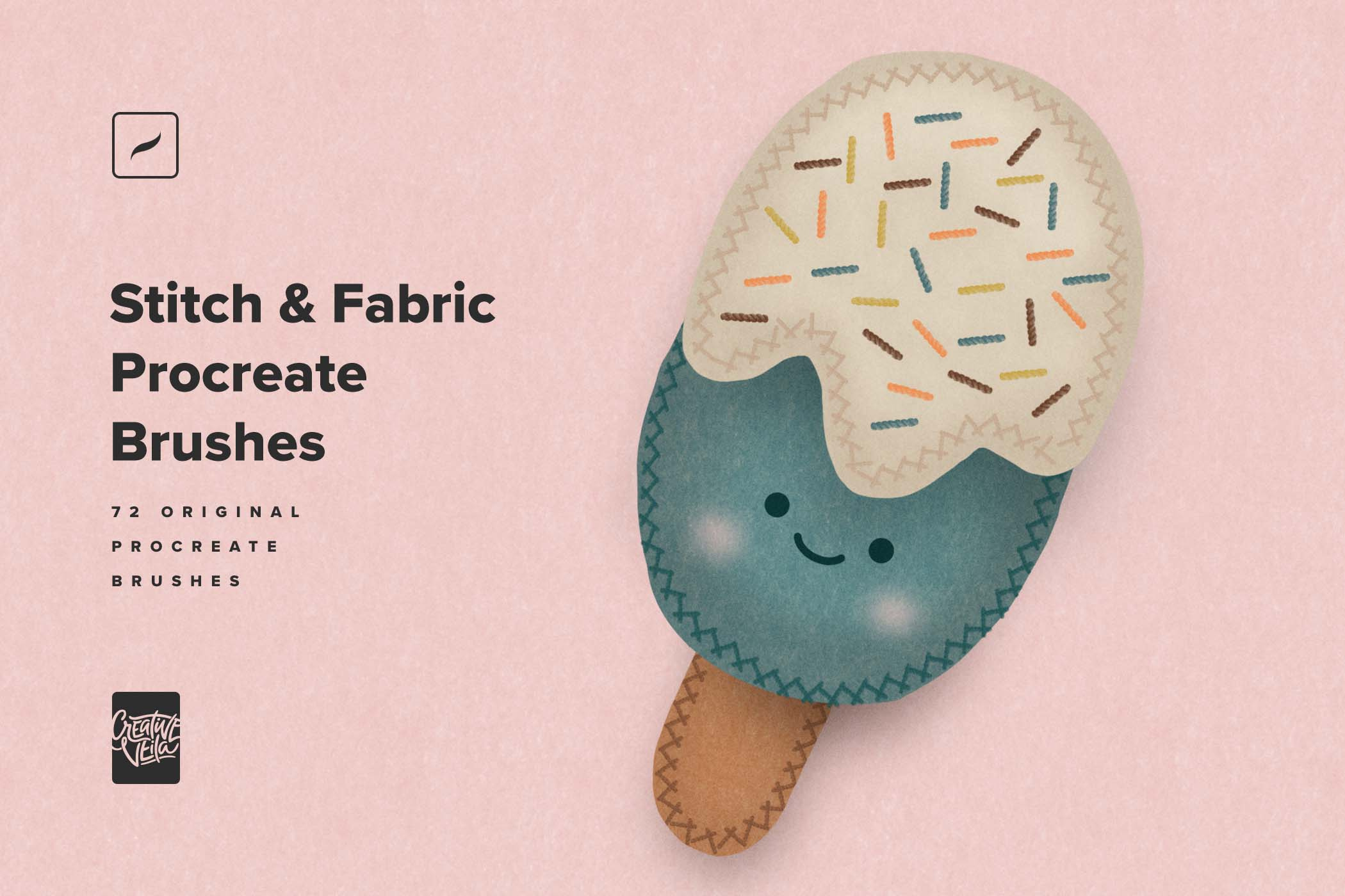 Stitch & Fabric Procreate Brushes brush needlework procreate stitch texture veila woolen