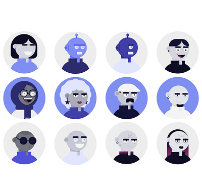 Illustration for Screens - 8 avatars ui