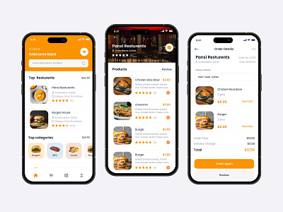 Food Delivery App Ui app design clean concept delivery app design dipak deb nath dipakuiux food delivery app mobile app order tracking ui uiux webdesign website