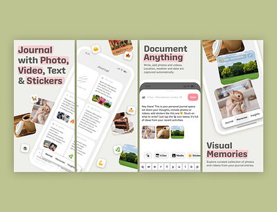 Journaling App figma graphic design screenshots screenshots design ui