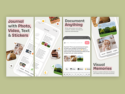 Journaling App figma graphic design screenshots screenshots design ui