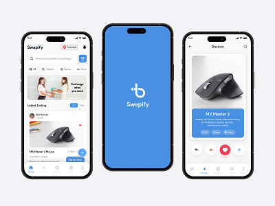 Swapify: Trade Your Goods Easily app design clean concept design dipak deb nath dipakuiux ecommerce mobile app mobile app design product exchange swapify trade ui uiux ux webdesign website