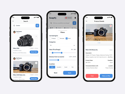 Swapify: Trade Your Goods Easily clean concept design dipak deb nath dipakuiux exchange app marketplace mobile app mobile app design product design ui uiux user interface design ux webdesign website