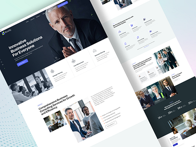 Busify - Business Consulting Landing Page business business development comapny consultancy consultation consulting consulting agency corporate corporate website design figma landing page minimal startup ui ux web design website