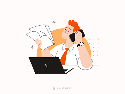 Busy man - Illustration for investment platform adobe illustrator drawing illustration vector illustration