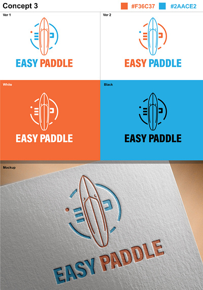 Easy Paddle logo design 3d branding graphic design ideas logo logo designer minimal mockup presentation simple