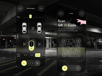 Parking Mobile IOS App Design Concept car parking product design yellow