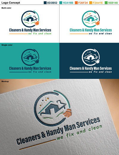 House Cleaner's logo design 3d mockup branding cleaners color combination design graphic design icon idea ideas illustration logo logo design minimal presentation