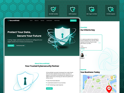 Cybersecurity Landing Page Design cybersecurity cybersecurity design cybersecurity landing page cybersecurity web design cybersecurity website design prototype ui ux design user experience user interface wireframe