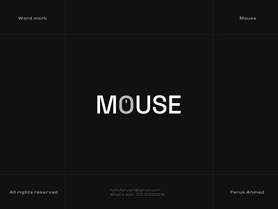 Mouse Wordmark logo branding faruart graphic design logo logodesign minimal logo mouselogo techlogo wordmark