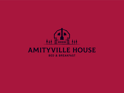 Amityville House Bed & Breakfast amityville bed breakfast branding business card design graphic design halloween horror hotel house illustration illustrator logo scary skull typography vector