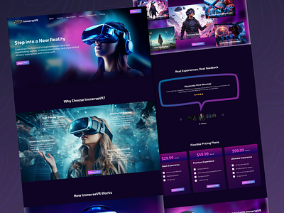 VR Landing Page Design prototype ui ux design user experience user interface virtual reality virtual reality web design vr landing page vr landing page design vr web design wireframe