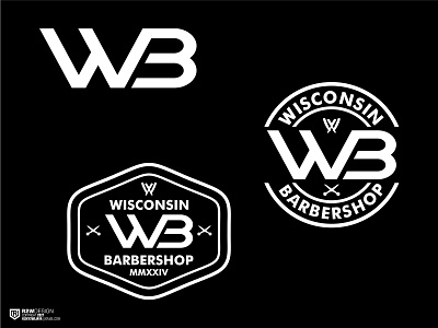 WISCONSIN BARBERSHOP - BARBERSHOP LOGO barberlogo barbershop barbershoplogo brand brandidentyti branding graphic design logo logodesginer logoground logoinspirations monogram monogramlogo vector