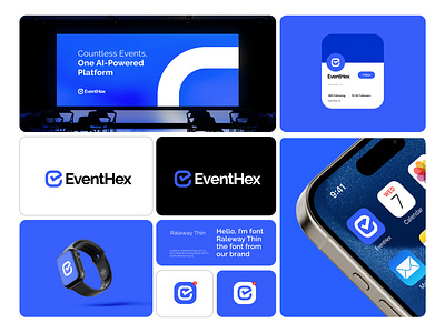 EventHex Brand Identity Design app icon app logo brand identity design branding graphic design logo software logo visual identity