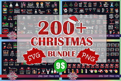 Christmas SVG Bundle 200+ 3d animation app branding design graphic design illustration logo motion graphics typography ui ux vector