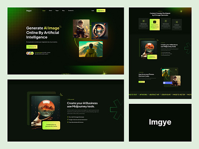 Imgye - AI Image Generator Landing Page ai business creative figma image generator landing page themevally ui uiux