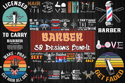 Barber Bundle 3d animation app branding bundle design graphic design illustration logo motion graphics typography ui ux vector